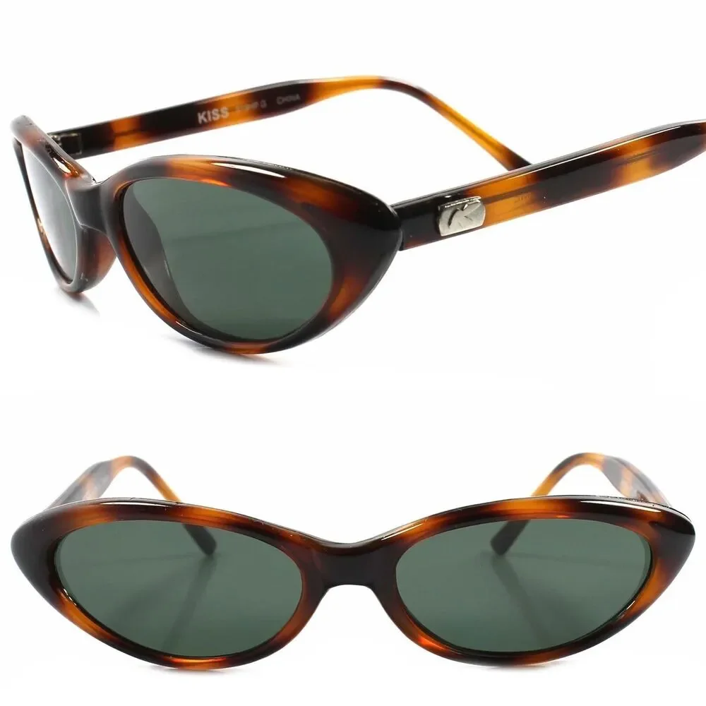 Genuine Vintage Deadstock 80s Fashion Havana Rockabilly Small Cat Eye Sunglasses